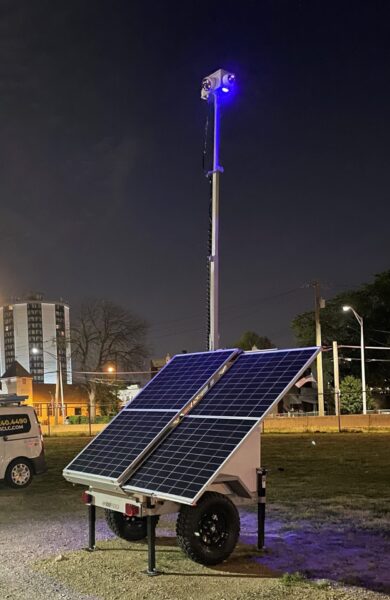 mobile solar security camera trailer